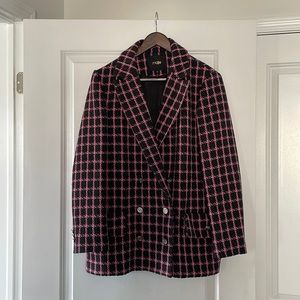 Maje tweed black and pink blazer. Size 42